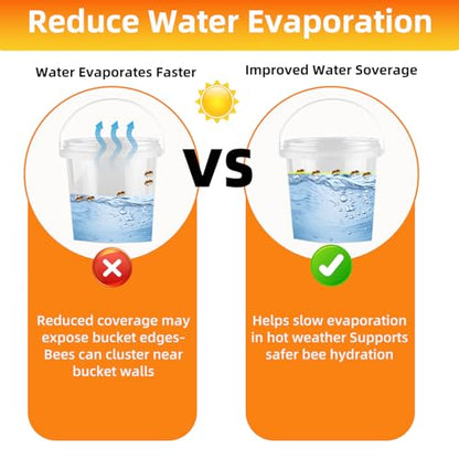 4 Pack Floating Bee Watering Station for Garden - 5mm Pollinator Waterer & Butterfly Feeder - Safe Bee Bath Island for Outdoor Yard Decor