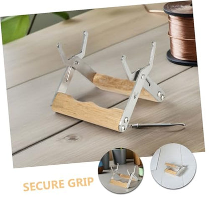 VICASKY 4pcs Beekeeping Frame Gripper Stainless Metal Hive Holder with Wooden Handle Beekeeping Tool for Hive Frame Lifting and Harvesting Equipment