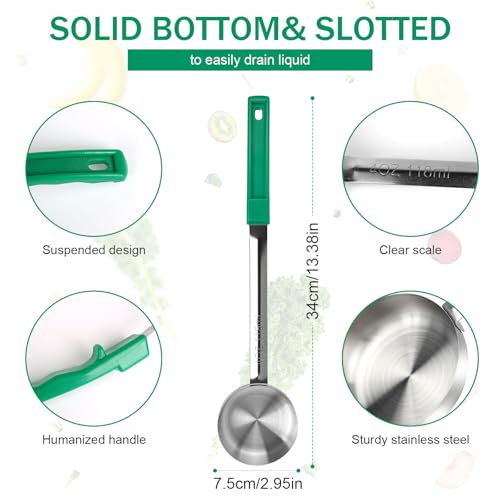 4 Ounce Solid Stainless Steel Portion Control Ladle Spoon - 2Pcs Pizza Sauce Serving Spoons Portion Ladle for Sauces, Perfect for Weight Watchers, Buffets, Parties - size: 4 Ounce, style: 2 PCS