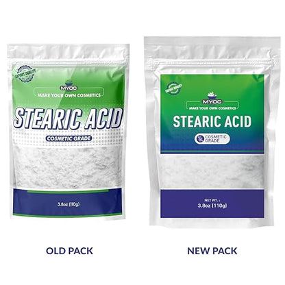 Stearic Acid Powder (110 g / 3.8 oz) - Cosmetic Grade Thickener Emulsifier & Hardening Agent for Creams Lotions Soaps & DIY Formulations