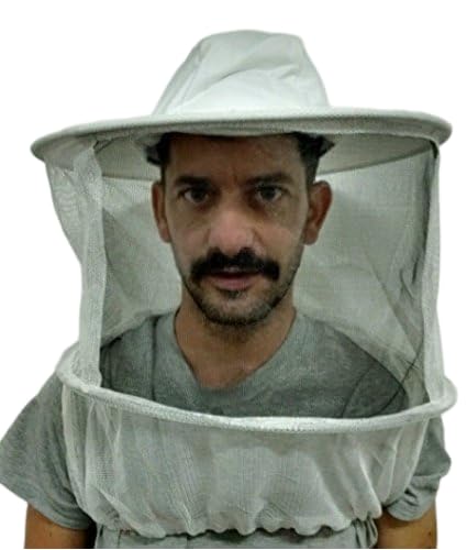Beekeeper Veil White hat Round top w/Elastic Under arm Straps