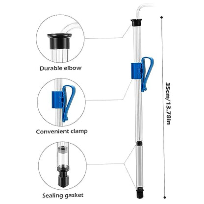 Auto Siphon 14 Inch Homebrew Siphon Pump with Tubing and Clamp Clear Wine Making Kit for Small Batch Beer Kombucha Wine, Making Kit