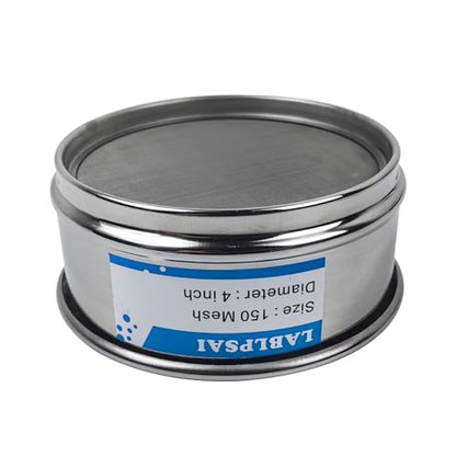 150 Mesh Lab Sieves 4" Diameter 304 Stainless Steel Wire Cloth Test Sieve for Industrial Laboratory Home - size: 150 mesh