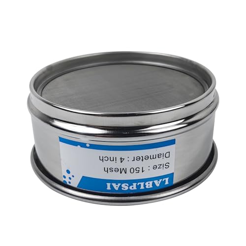 150 Mesh Lab Sieves 4" Diameter 304 Stainless Steel Wire Cloth Test Sieve for Industrial Laboratory Home - size: 150 mesh