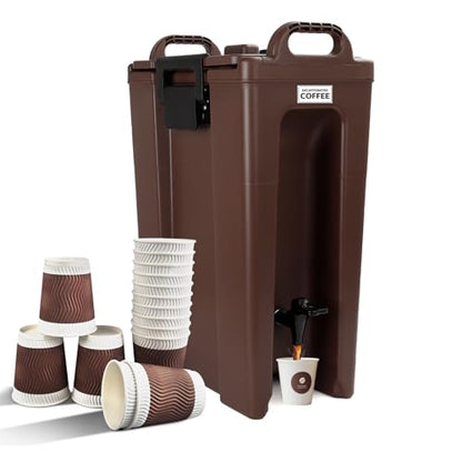 YUANHAO 5 Gallon Insulated Beverage Dispenser with Spigot | Commercial Hot & Cold Drink Dispenser for Coffee, Tea, Lemonade，7-Hour Temp Control, Ideal for Parties, Events & Office - size: 5 GAL