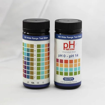 pH Test Strips 0-14, 100 Strips Universal Litmus Paper for Liquid, Water, Food & Soap Making, Fast Testing Alkaline & Acid Level Results