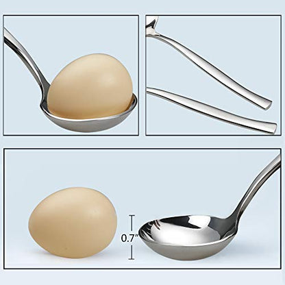 Idotry 2-Piece Stainless Steel Gravy Soup Spoon, Small Gravy Ladle Soup | polished mirror finish, ergonomic handle, easy to clean, ideal for sauces ﻿