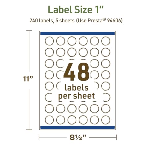 Avery Dissolvable Starburst Labels, Sure Feed Technology, 1", Matte White, Print-to-The-Edge, Laser/Inkjet Printable, 240 Labels Total - style: 240 labels