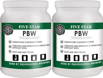 Five Star PBW Cleanser 4 lb (2 Pack) – Alkaline Brewery Wash Powder Cleaner for Brewing Equipment, Kettles, Fermenters & Homebrew Systems