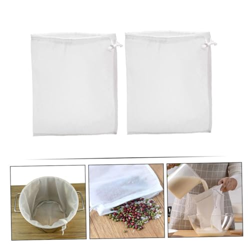 2pcs Wine Bag Mesh Filter Funnel Strainer Media Winemaking Bag Food Grade Drain Filter