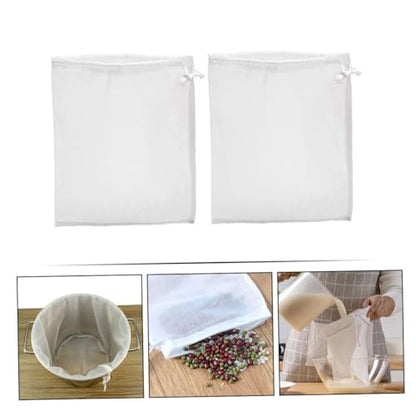 2pcs Wine Bag Mesh Filter Funnel Strainer Media Winemaking Bag Food Grade Drain Filter