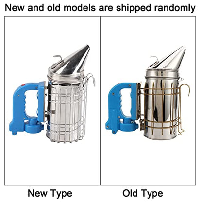 Electric Bee Smoker, Stainless Steel Beekeeping Tool with Heat Cover, Micro-USB Rechargeable, 4 AA Battery Powered