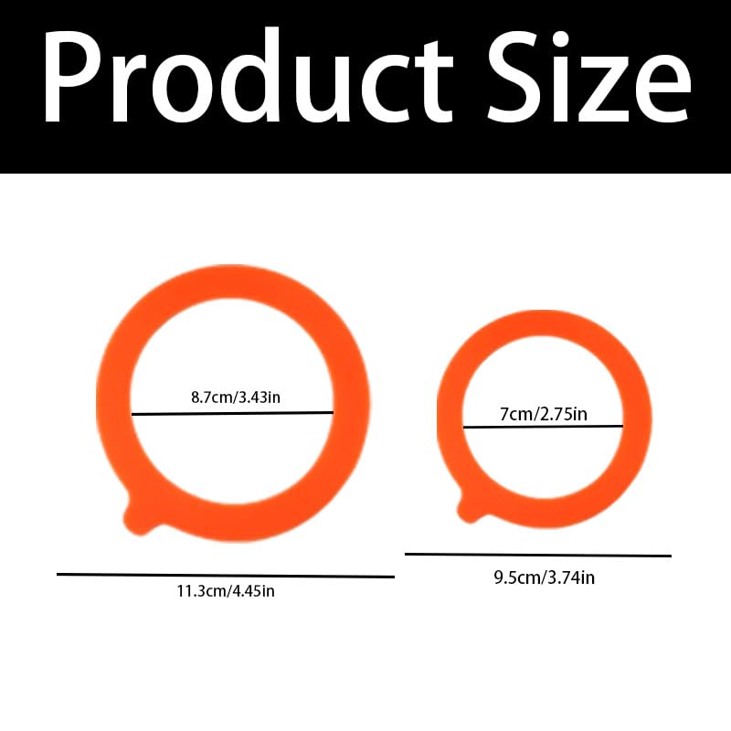 10Pcs Silicone Jar Gaskets,Rubber Seals for Glass Jars,Airtight Leakproof Gaskets Replacement for Mason Mouth Canning Jars, Glass jar lid(3.74" & 4.45")