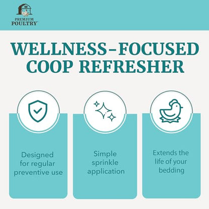2 Pack Coop Fresh Chicken Coop Deodorizer & Coop Refresher, 25 lb, Natural Odor Eliminator w/ Food Grade Diatomaceous Earth, Moisture Absorber, Fly Control Support & Deep Litter Bedding Treatment