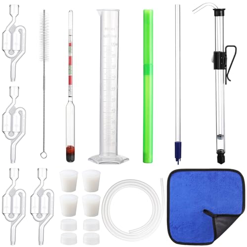 LemonRoad Wine Siphon Kit with Auto Pump, Bottling Wand, 4 Airlocks & Stoppers | Wine Making Supplies for Beer Kombucha Mead, Includes Tubing, Home Brewing Siphon Starter Set