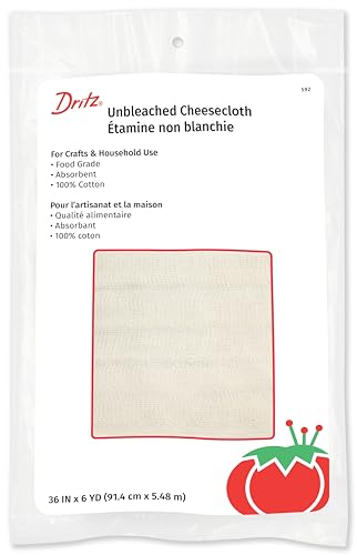 Dritz Food Grade Cotton Cheesecloth for Craft & Household Use, 36" x 6-Yards, Unbleached - color: Unbleached, size: 36-Inch x 6-Yards (Pack of 1)