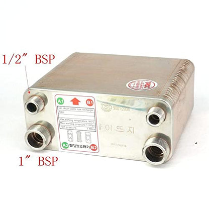 50 Plates Heat Exchanger Beer Wort Chiller Cooler 304 Stainless Steel for Home Brewing Beer 1.6Mpa