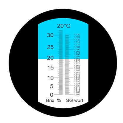 Dual Scale Optical Beer Refractometer Measures Brix & Wort Specific Gravity 0~32% Brix 1.000-1.130 SG with ATC for Brewing, Juices, Alcohol Content Analysis