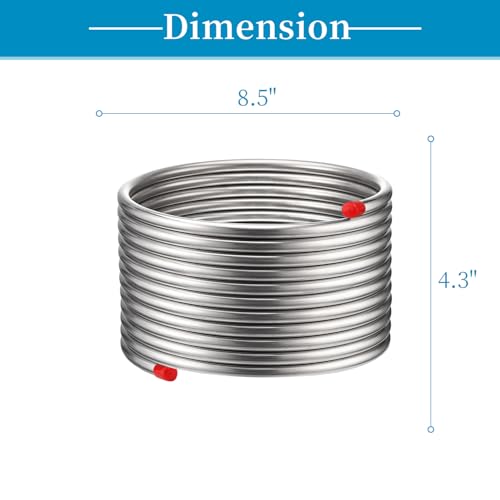 Vigorous Wort Chiller, 3/8" x 25 Ft Food Grade 304 Stainless Steel Coil, Water Chiller for Ice Bath Beer Brewing Tubing Coil, Stainless Steel Immersion Chiller - size: 3/8" x 25 Ft Wort Chiller