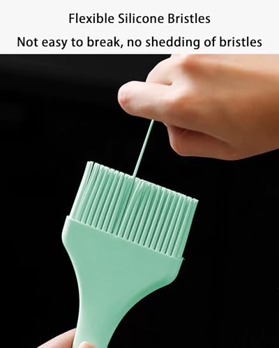 2Pcs Silicone Basting Pastry Brush - Heat Resistant Cooking Brushes Food Brush for Oil, Sauce, BBQ, Baking Outdoor Grill Dishwasher Safe – Green - color: Green