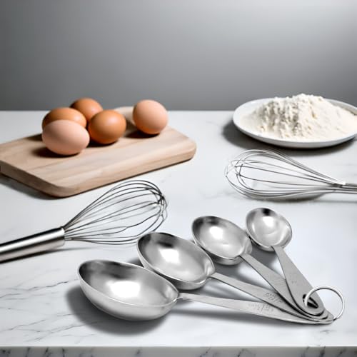 Lindy's MPC4 4-Piece Stainless Steel Measuring Scoop Set,Silver, 9 inches long - size: 9 inches long