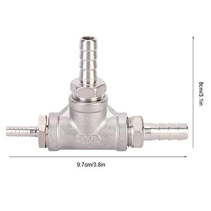 TOPINCN Beer Aerator Kit Household Stainless Steel Sealing Leakproof Beer Brewing Inline 3.2 Micron Aeration Stone for Homebrew Accessories