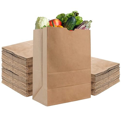Stock Your Home 52 lb Kraft Brown Paper Bags (100 Count) – Bulk Large Grocery Bags for Shopping - size: 100 Count