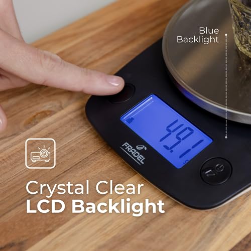 Fradel 0.1g Digital Kitchen Food Scale in Grams & Ounces - 11lb, for Cooking, Baking, Weight Loss - Round - style: Round
