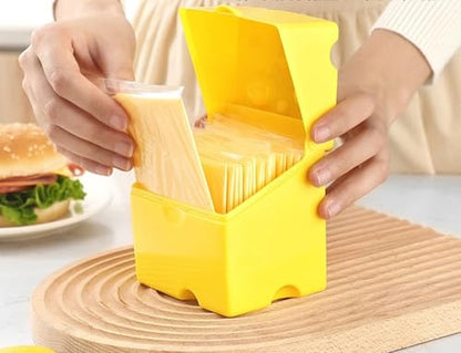 Kitchen fresh-keeping box, ABS flip cheese box, refrigerator fresh-keeping box, food and snack packaging, butter storage box - size: yellow