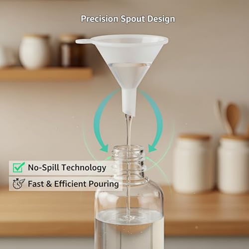 200PCS Mini Clear Plastic Funnel Little Small Funnel, Sand Art, Perfume, Spice, Powder, Essential Oil, Recreational, Kitchen Food Grade Small
