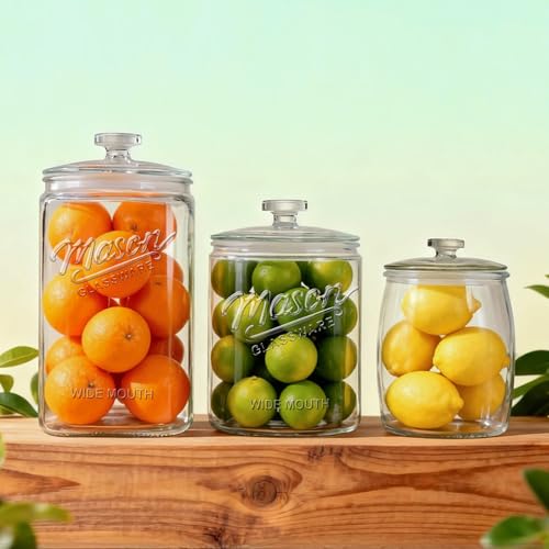 Ritayedet 2 Pack 1.5 Gallon Glass Jar with Lid, Wide Mouth Mason Jar | Sourdough Starter Jar with Scale Marking, Large Flour Sugar Container with Lid for Candy, Flour, Sugar, Coffee, Dog Treat - size: 1.5 Gallon, 2 Pack
