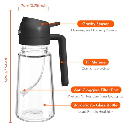 YARRAMATE 4Pcs 16oz/470ml Glass Olive Oil Sprayer Set with Stickers, Kitchen Gadgets, Including 2Pcs Non-Slip Bottle Mat, Cleaning Brush-Aesthetic Ideal Kitchen Gift - color: 23_4Pcs Gift Set