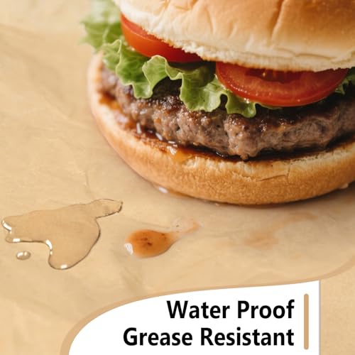 EcoDispose 12 x 12 Inches Grease Proof Deli Paper Precut Sheets for Deli Food, BBQ, Picnic, Party (100 Pcs, Kraft&White Checker) - size: Kraft 12"x12"