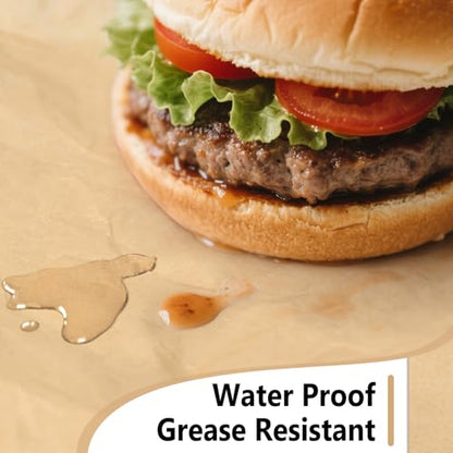 EcoDispose 12 x 12 Inches Grease Proof Deli Paper Precut Sheets for Deli Food, BBQ, Picnic, Party (100 Pcs, Kraft&White Checker) - size: Kraft 12"x12"