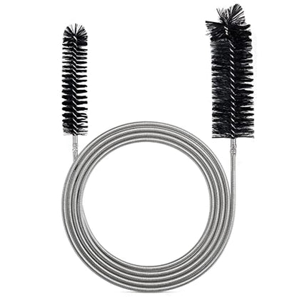 Drain Brush Pipe Cleaning Brush Slim Drain Hole Cleaning Tool Hose Flexible Feeding Tube Cleaning Brush Black Color - style: Two Heads Black Color