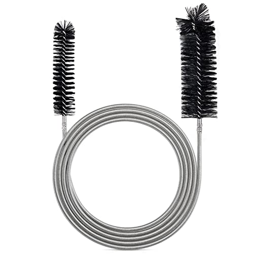 Drain Brush Pipe Cleaning Brush Slim Drain Hole Cleaning Tool Hose Flexible Feeding Tube Cleaning Brush Black Color - style: Two Heads Black Color