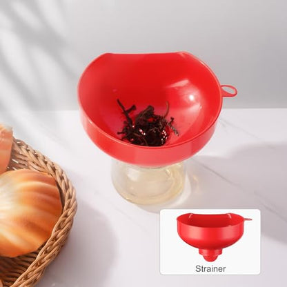 Pisol Wide Mouth Funnels for Kitchen Use, Versatile Food Grade Funnels for Filling Bottles, Plastic Cooking Funnel Set with Strainer, Large Long Neck Funnel for Canning, Mason Jar, Shampoo, Liquids