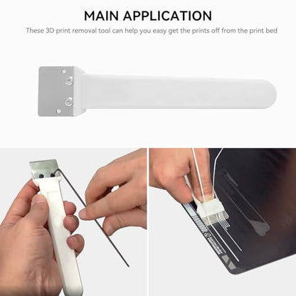 Universal 3D Printer Scraper Tool Kit with 3 Replaceable SK5 Steel Blades, for Bambu Lab X1 P1 Creality 3D Printer bulid Plate, Anodized Aluminum Handle, Quick-Change Design for Easy Model Removal