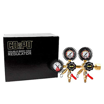 CO2PO High Pressure Machined Brass Double Body CO2 Regulator