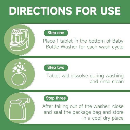 Bottle Washer Detergent Tablets, Fits All Machines, 120 count | Baby-safe, deep cleaning, chlorine & fragrance free, no residue, compatible with Momcozy & Baby Brezza Pro and all brands - size: 120 Count (Pack of 1)