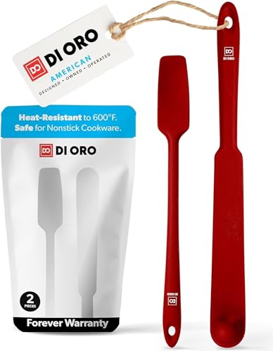 DI ORO Silicone Blender & Jar Spatulas - Heat Resistant Silicone Utensil Set for Cooking, Mixing, Baking, & Scraping (2pc, Red) - color: Red