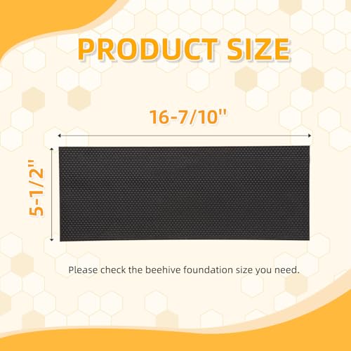 POLLIBEE Beehive Foundation, 5-5/8-Inch Medium Black Foundation, 10 Pcs Bee Hive Beeswax Coated Foundation Sheet,Bee Waxed Foundation Sheets for Bee Frame - color: Super-Black