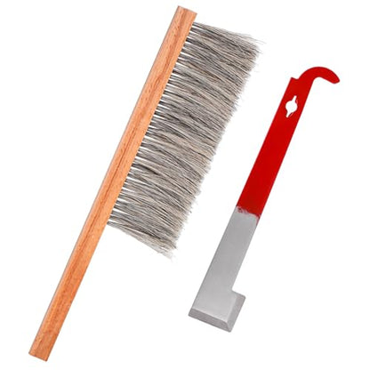 HANABASS Beehive Tool Beekeepers Kit Brush Metal Hook Beehive Cleaning Tools Complete Kit for Bee Keeping