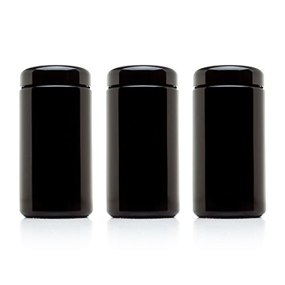 Infinity Jars, 500 ML (17 fl oz) Pack 3, Premium Airtight Ultraviolet Glass Jar Smell Proof, Antistatic, Light Blocking Container for Herbs, Coffee, Tea & Spices Durable, Travel-Friendly Storage