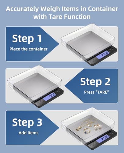 500g/0.01g Digital Gram Scale, High Precision Mini Pocket Scale with Protective Cover, Portable Electronic Kitchen Food Scale, 6 Units & Tare Function for Gemstones, Herbs, Coins, Silver