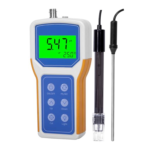 Lab Food PH Meter, Portable Digital Tester Acidity Meter, LCD Display, Temperature Compensation, PH Measurement Range 0.00~14.00, for Skin Food Soil Fruits Meat