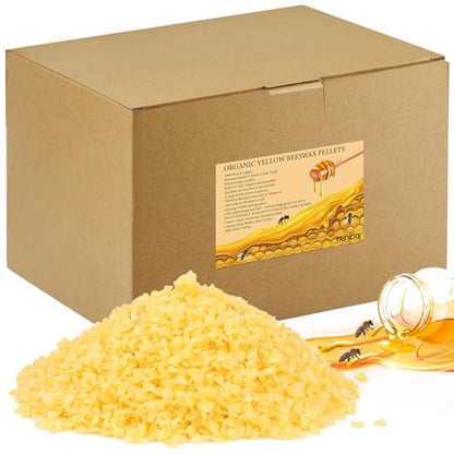 TRINIDa Yellow Beeswax Pellets 20lb, Organic Bees Wax for DIY Candles, Beeswax for Candle Making, Skin, Body, Face, and Hair Care, Lotions, DIY Creams, Lip Balm and Soap Making Supplies - color: yellow 20lb