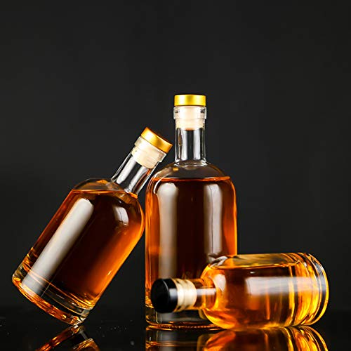 Clear Glass Bottles 6 oz - 200ml [Pack of 6] for Wine Beverages Drinks Oil Vinegar Kombucha Beer Water Soda with Cork Stopper Airtight Lid - size: KC-Short-6oz-6pic