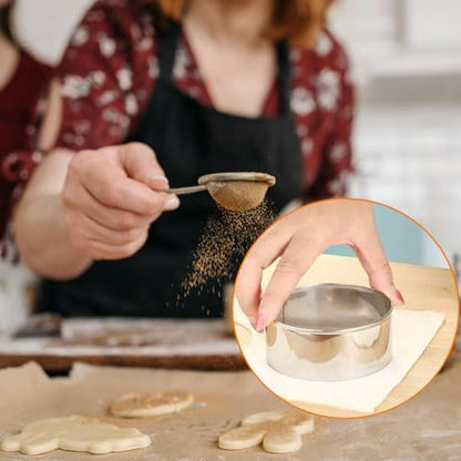 6 Packs Large Biscuit Cookie Cutter Set,Stainless Steel Round Cookie Cutter Molds,2/3/3.5/4/5/6 Inch, Large 6" 5" Cookie Baking Tool Set with Accessories for Pastry,Donut,Fondant,Cake,Cookie,Dumpling