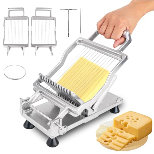 Commercial Cheese Slicer With Wire1 cm & 2 cm Cheese Cutter Butter Cutting Board Machine Aluminum Alloy Commercial Cheese Slicer with 316 Stainless Steel Wire Kitchen Cooking Baking Tool - size: 0.39" & 0.78"